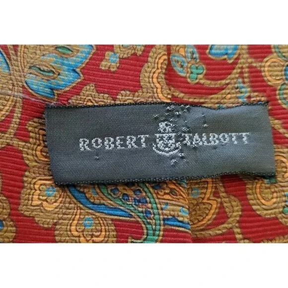 Robert Talbott Men's Jacquard 100%Silk Necktie Handsewn In USA
